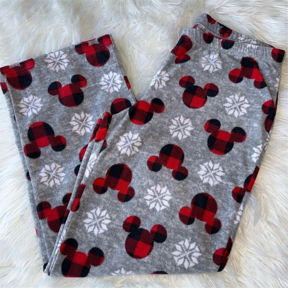 Disney Mickey Mouse‎ Snowflake Fleece Pajama Pants Unisex Size M